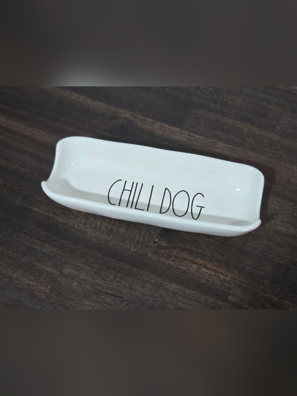 Rae Dunn CHILI DOG Ceramic Dish